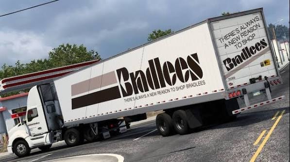 Bradlees delivery truck on the road